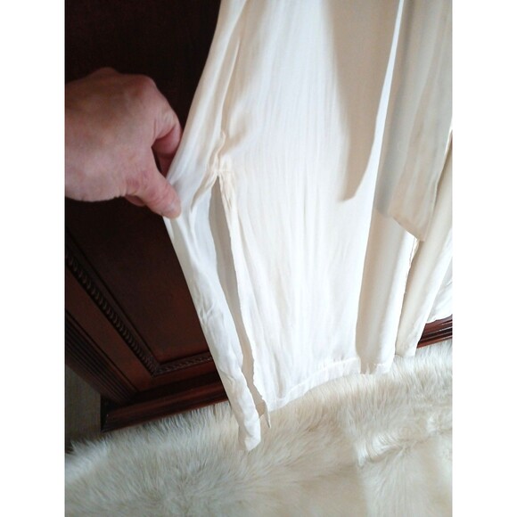 NWT Banana Republic Women's Size M Ivory Midi Dress w/Side Slits Pockets & Belt - Picture 7 of 15